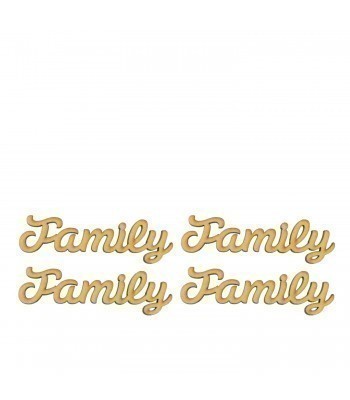 Laser Cut Mini Family word for Box Frame Tree Kits - Pack of 4